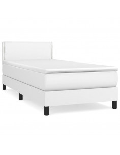 Giroletto a Molle con Materasso Bianco 80x200 cm in Similpelle 2