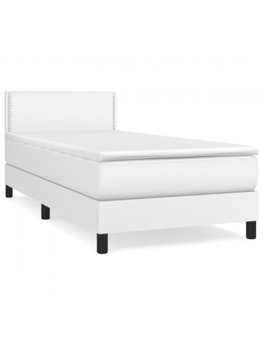 Giroletto a Molle con Materasso Bianco 80x200 cm in Similpelle