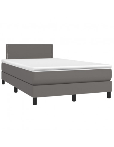 Giroletto a Molle con Materasso Grigio 120x200 cm in Similpelle