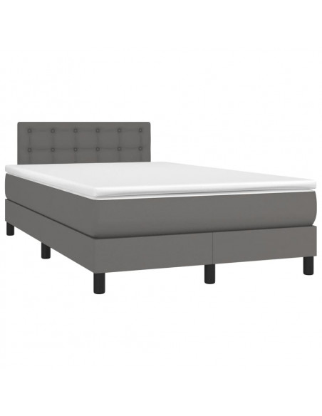 Giroletto a Molle con Materasso Grigio 120x200 cm in Similpelle