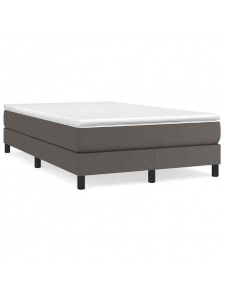 Giroletto a Molle con Materasso Grigio 120x200 cm in Similpelle
