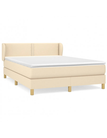 Giroletto a Molle con Materasso Crema 140x200 cm in Tessuto