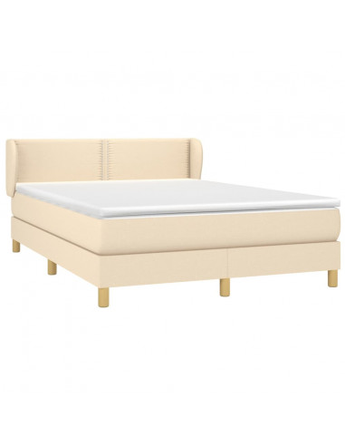 Giroletto a Molle con Materasso Crema 140x200 cm in Tessuto