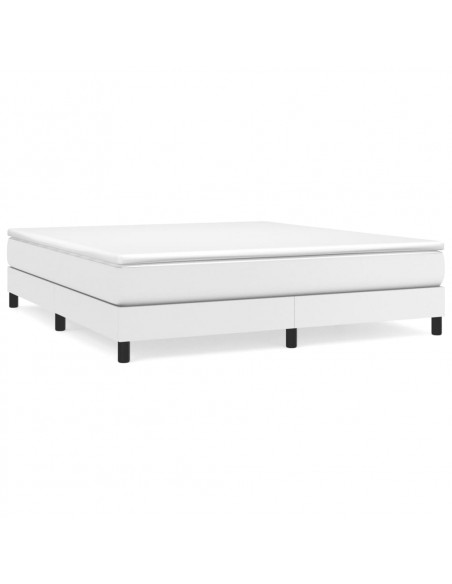 Giroletto a Molle con Materasso Bianco 160x200 cm in Similpelle