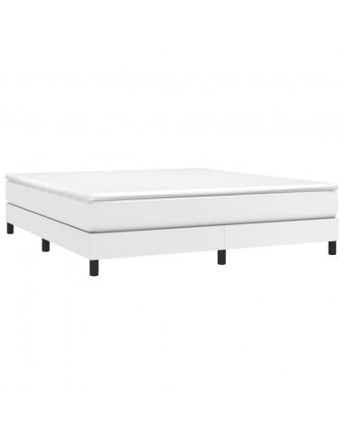 Giroletto a Molle con Materasso Bianco 160x200 cm in Similpelle