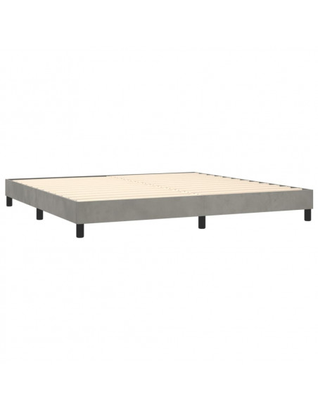 Giroletto a Molle con Materasso Grigio Chiaro 200x200cm Velluto