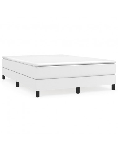 Giroletto a Molle con Materasso Bianco 140x190 cm in Similpelle