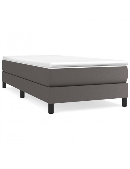 Giroletto a Molle con Materasso Grigio 100x200 cm in Similpelle