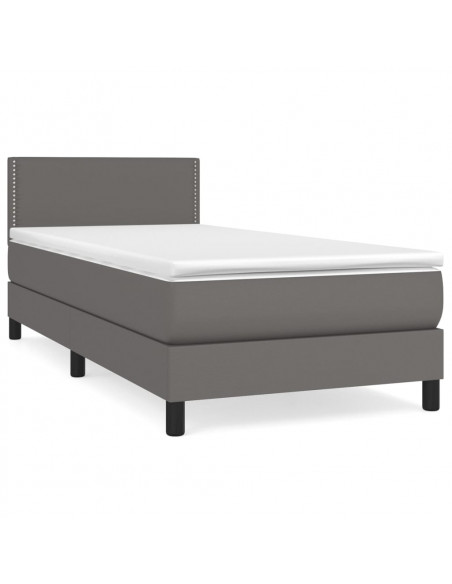 Giroletto a Molle con Materasso Grigio 100x200 cm in Similpelle