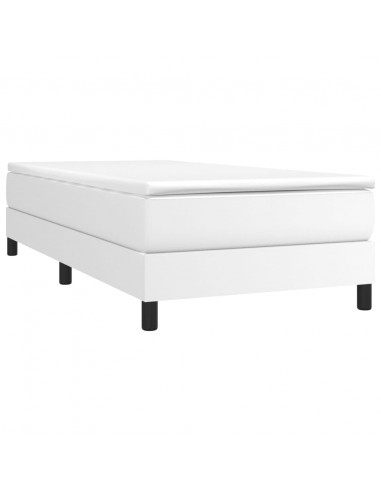 Giroletto a Molle con Materasso Bianco 100x200 cm in Similpelle