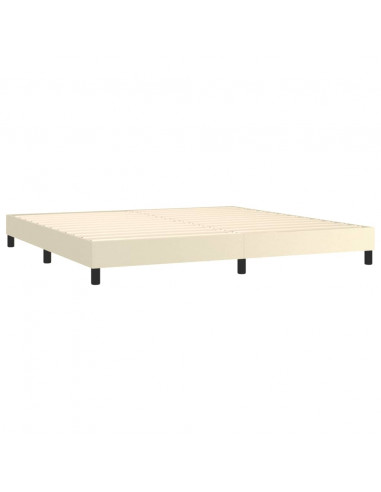 Struttura Letto a Rete a Molle Crema 200x200 cm in Similpelle