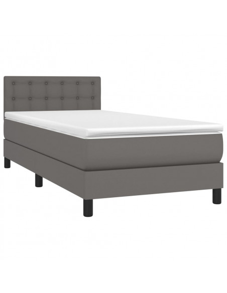 Giroletto a Molle con Materasso Grigio 100x200 cm in Similpelle