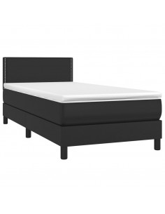 Giroletto a Molle con Materasso Nero 100x200 cm in Similpelle 2