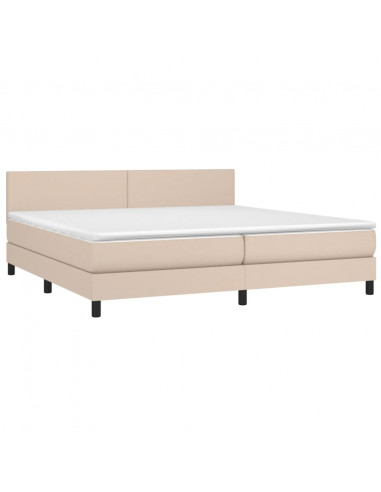 Giroletto a Molle con Materasso Cappuccino 200x200cm Similpelle