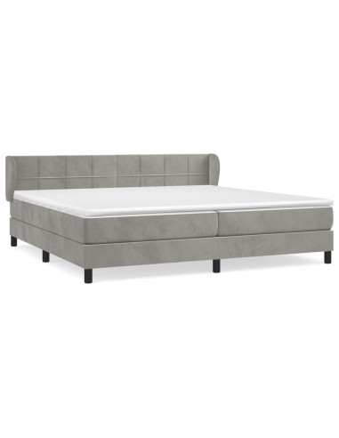 Giroletto a Molle con Materasso Grigio Chiaro 200x200cm Velluto