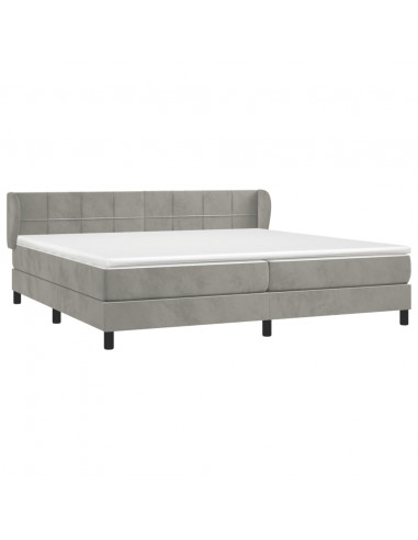 Giroletto a Molle con Materasso Grigio Chiaro 200x200cm Velluto