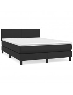 Giroletto a Molle con Materasso Nero 140x200 cm in Similpelle 2