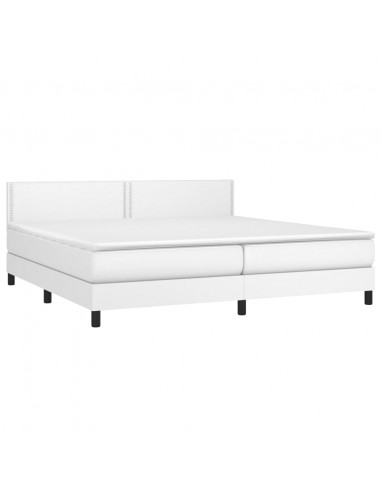 Giroletto Molle con Materasso e LED Bianco 200x200cm Similpelle