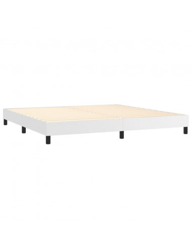 Giroletto Molle con Materasso e LED Bianco 200x200cm Similpelle