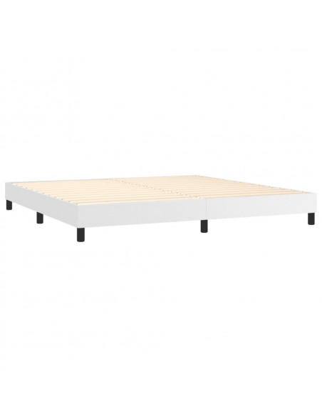 Giroletto Molle con Materasso e LED Bianco 200x200cm Similpelle