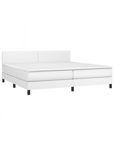 Giroletto Molle con Materasso e LED Bianco 200x200cm Similpelle