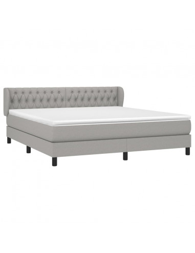 Giroletto a Molle con Materasso Grigio Chiaro180x200 cm Tessuto