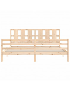 Giroletto con Testiera 200x200 cm in Legno Massello 2