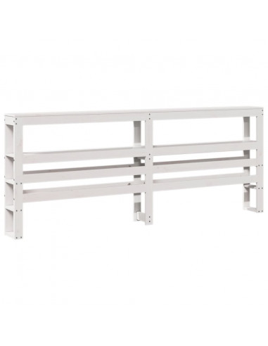 Giroletto con Testiera Bianco 200x200 cm Legno Massello di Pino