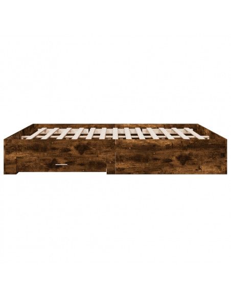 Giroletto con Cassetti Rovere Fumo 200x200 cm Legno Multistrato