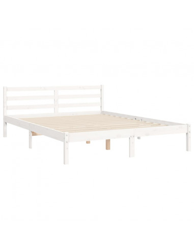 Giroletto con Testiera Bianco 160x200 cm Legno Massello