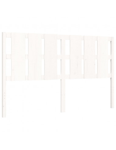 Giroletto con Testiera Bianco 160x200 cm Legno Massello