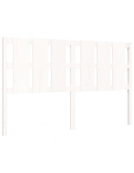 Giroletto con Testiera Bianco 160x200 cm Legno Massello