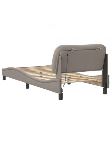 Giroletto con Luci LED Tortora 90x190 cm in Tessuto