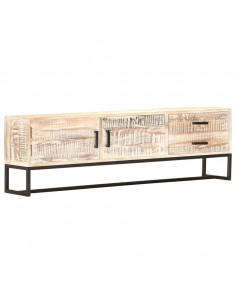 Mobile Porta TV 140x30x45 cm in Legno Massello di Acacia 2