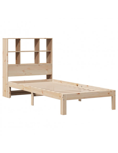 Giroletto con Libreria senza Materasso 75x190 cm in Legno Pino