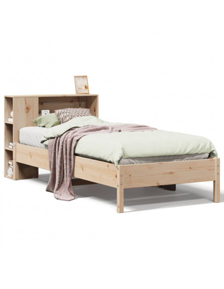 Giroletto con Libreria senza Materasso 75x190 cm in Legno Pino