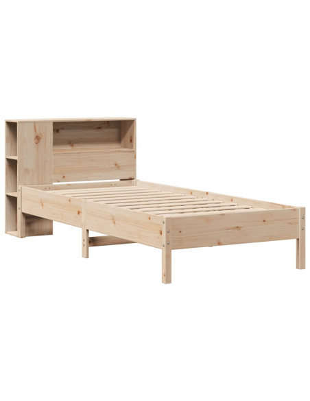 Giroletto con Libreria senza Materasso 75x190 cm in Legno Pino