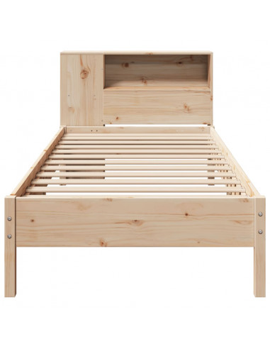 Giroletto con Libreria senza Materasso 75x190 cm in Legno Pino