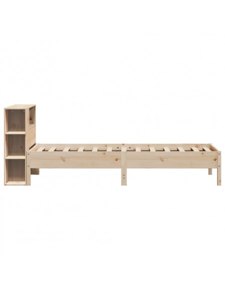 Giroletto con Libreria senza Materasso 75x190 cm in Legno Pino