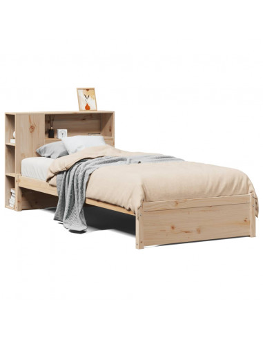 Giroletto con Libreria senza Materasso 75x190 cm in Legno Pino