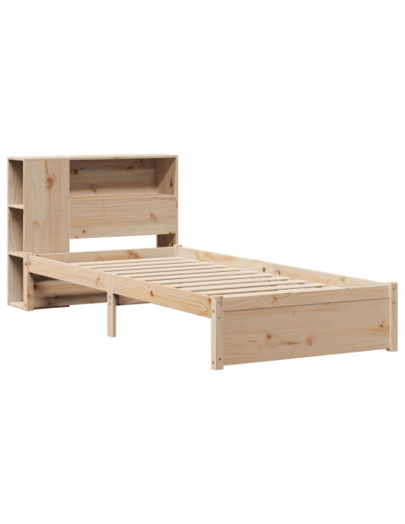 Giroletto con Libreria senza Materasso 75x190 cm in Legno Pino