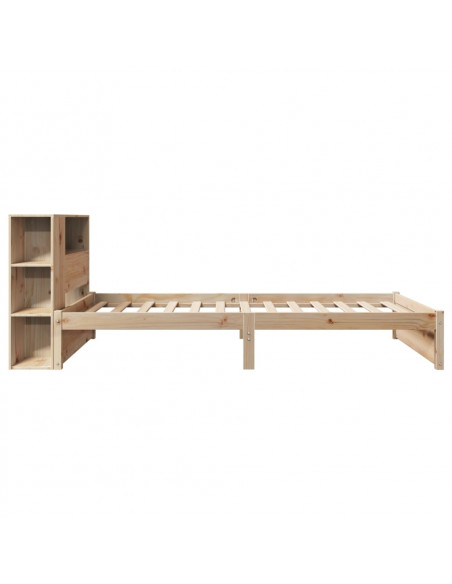 Giroletto con Libreria senza Materasso 75x190 cm in Legno Pino