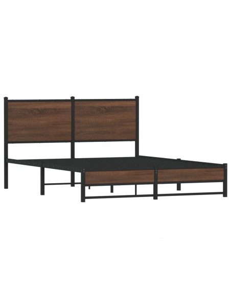 Giroletto senza Materasso in Metallo Rovere Marrone 140x190 cm