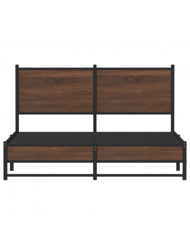 Giroletto senza Materasso in Metallo Rovere Marrone 140x190 cm