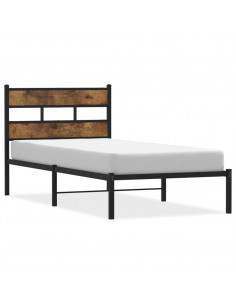 Giroletto senza Materaso in Metallo Rovere Fumo 100x190 cm 2