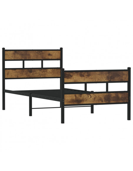 Giroletto senza Materaso in Metallo Rovere Fumo 107x203 cm