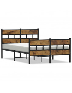 Giroletto senza Materaso in Metallo Rovere Fumo 120x200 cm 2