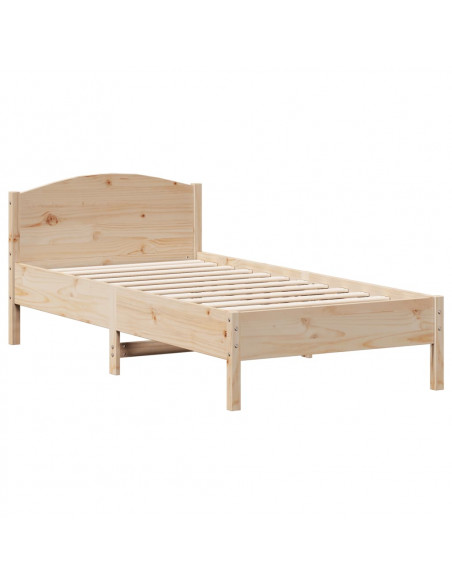 Giroletto con Testiera 90x190 cm in Legno Massello di Pino