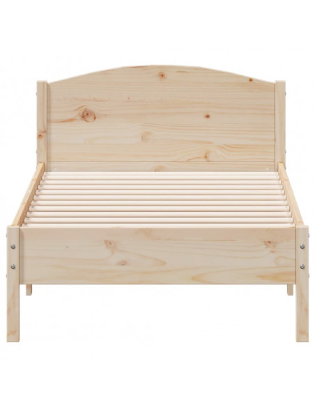 Giroletto con Testiera 90x190 cm in Legno Massello di Pino