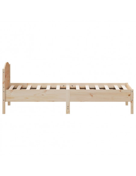Giroletto con Testiera 90x190 cm in Legno Massello di Pino